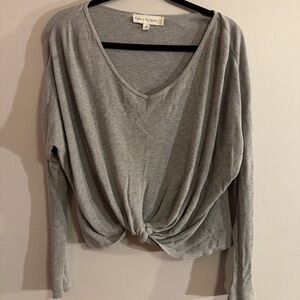 Fashion Forward Light Gray Long Sleeve Top